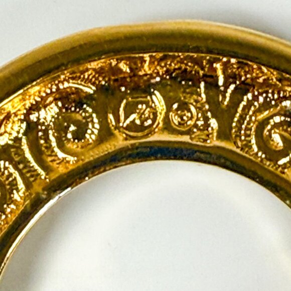 Swarovski Gold Tone Swirl Design Brooch & Clip-On Earrings Set Clear Crystals - Picture 5 of 8